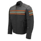 Milwaukee Leather MPM1751 Men's 'Burnt Orange' Leather and Textile Armored Jacket