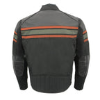 Milwaukee Leather MPM1751 Men's 'Burnt Orange' Leather and Textile Armored Jacket