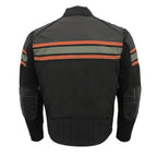 Milwaukee Leather MPM1751 Burnt Orange Leather and Textile Armored Motorcycle Jacket for Men - All Season