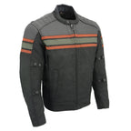 Milwaukee Leather MPM1751 Men's 'Burnt Orange' Leather and Textile Armored Jacket