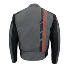 Milwaukee Leather MPM1752 Men's Black and Grey Mesh Armored Racing Jacket