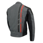 Milwaukee Leather MPM1752 Men's Black and Grey Mesh Armored Racing Jacket