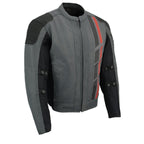 Milwaukee Leather MPM1752 Men's Black and Grey Mesh Armored Racing Jacket