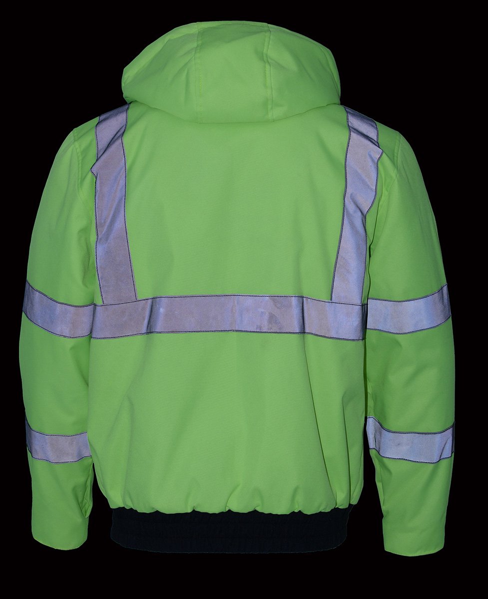 Milwaukee Leather MPM1773SET Men's High Viz Neon Green Textile Jacket with Heating Elements (Included Battery Pack)