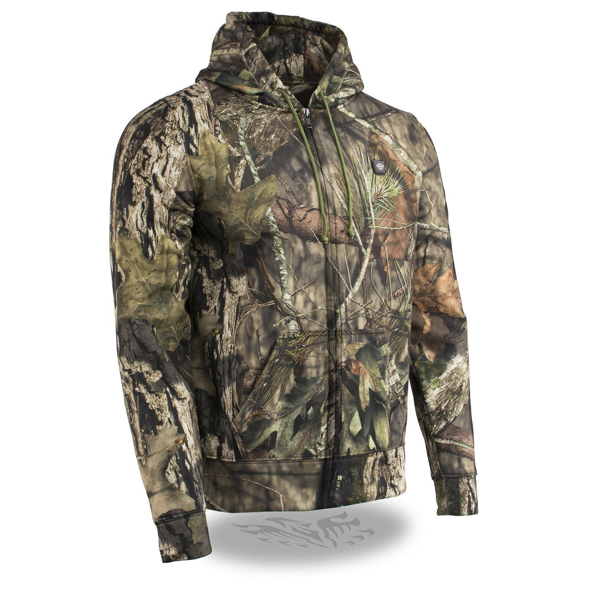 Milwaukee Leather MPM1776SET Men's Mossy Oak Camo 'Heated' Zipper Hoodie (Battery Pack Included) - Milwaukee Leather Mens Heated Hoodies