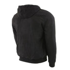 Milwaukee Leather MPM1788 Men's Black CE Approved Armored Riding Hoodie Sweater w/ Aramid by DuPont Fibers