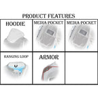 Milwaukee Leather MPM1788 Men's Silver CE Approved Armored Riding Hoodie Sweater w/ Aramid by DuPont Fibers