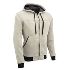 Milwaukee Leather MPM1788 Men's Silver CE Approved Armored Riding Hoodie Sweater w/ Aramid by DuPont Fibers