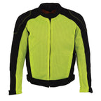 Milwaukee Leather MPM1790 Men's Black and Neon Green Hi Vis Mesh Racer Jacket with Dual Gun Pockets - Milwaukee Leather Mens Textile Jackets