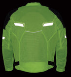 Milwaukee Leather MPM1792 Men's High Vis Armored Textile Jacket with Dual Gun Pockets - Milwaukee Leather Mens Textile Jackets