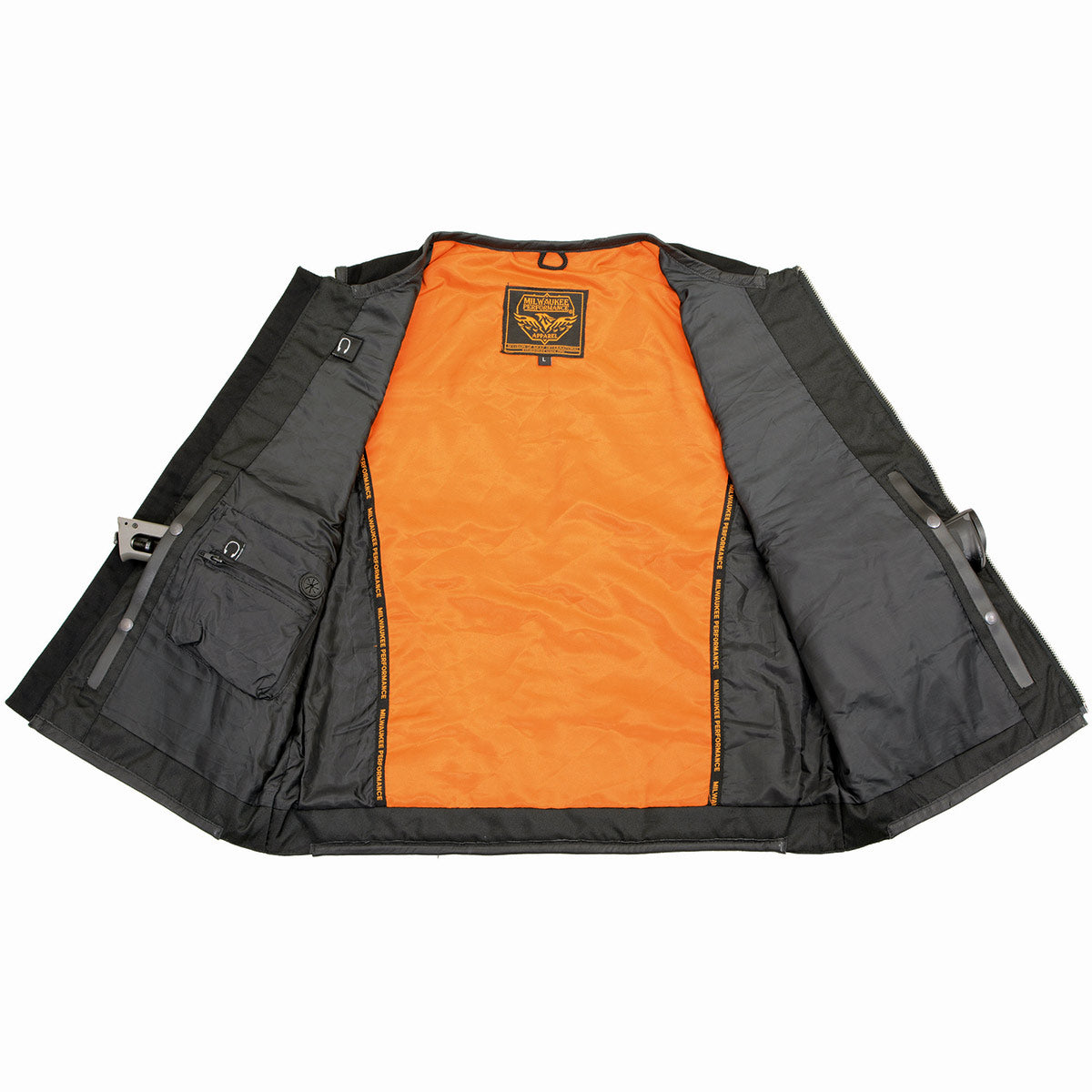 Multi Pocket Utility Leather Jacket - Black