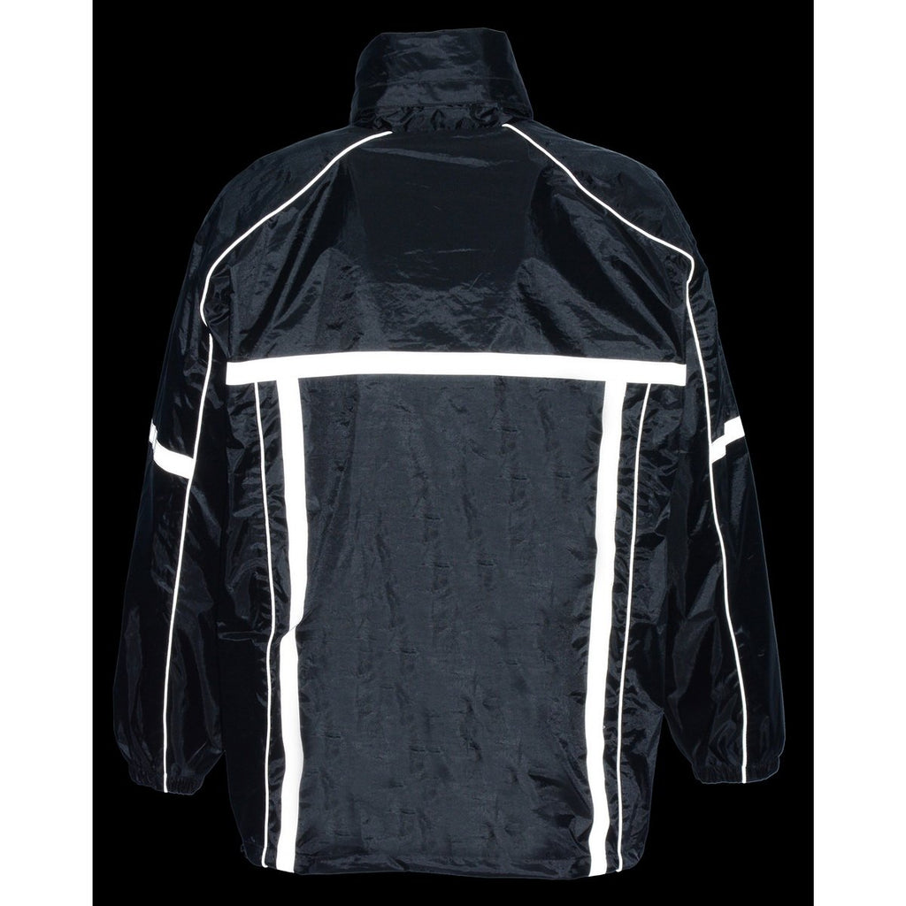 Milwaukee Performance MPM9510 Men's Black Water-Resistant Rain Suit with Hi Vis Reflective Tape - Milwaukee Performance Men's Rainsuits