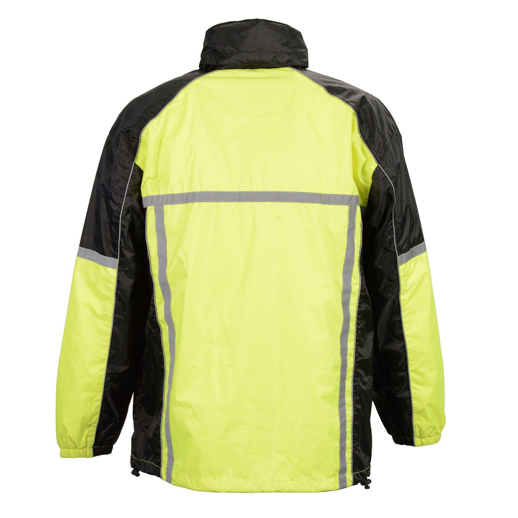Milwaukee Performance MPM9510 Men's Black and Neon Green Water Resistant Rain Suit with Hi Vis Reflective Tape - Milwaukee Performance Men's Rainsuits