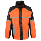 Milwaukee Performance MPM9510 Men's Black and Orange Water Resistant Rain Suit with Hi Vis Reflective Tape - Milwaukee Performance Men's Rainsuits