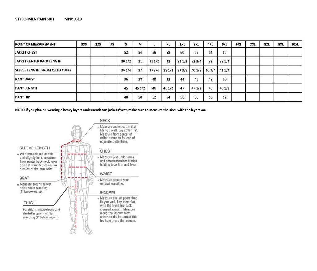 Milwaukee Performance MPM9510 Men's Black Water-Resistant Rain Suit with Hi Vis Reflective Tape - Milwaukee Performance Men's Rainsuits