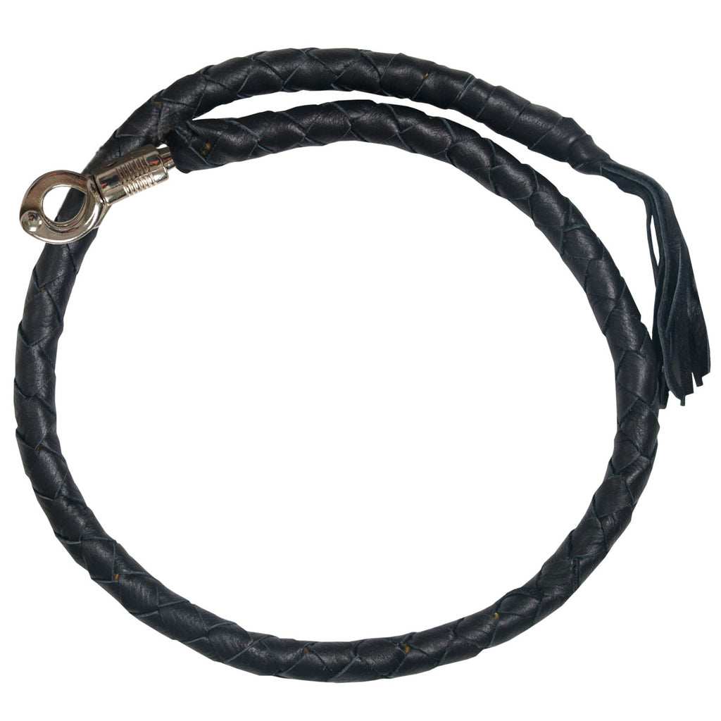 20 inch Strap Whip, Black Leather