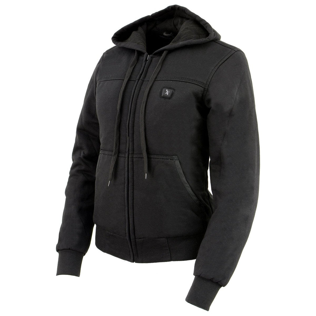NexGen NXL2713SET Ladies 'Fiery' ‘Heated’ Black Hoodie (Rechargeable Battery Pack Included)