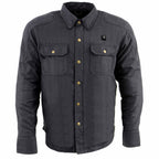 Nexgen Heat NXM1715SET Men's Scorcher Grey Heated Cotton Denim Jacket Shirt for Outdoor Activities w/ Battery Pack