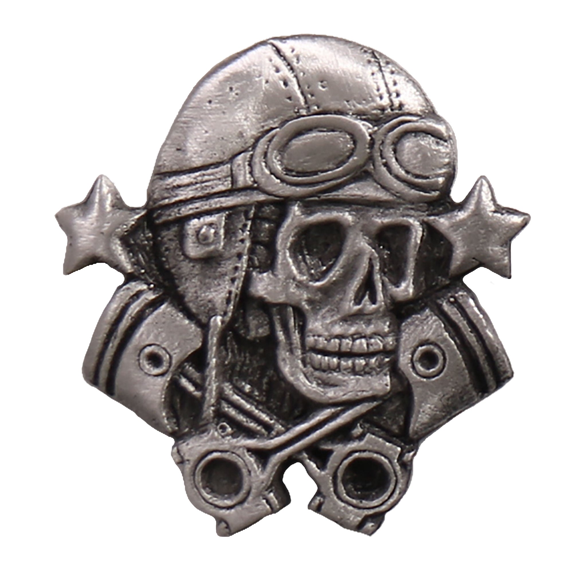 Hot Leathers Aviator Skull Pin