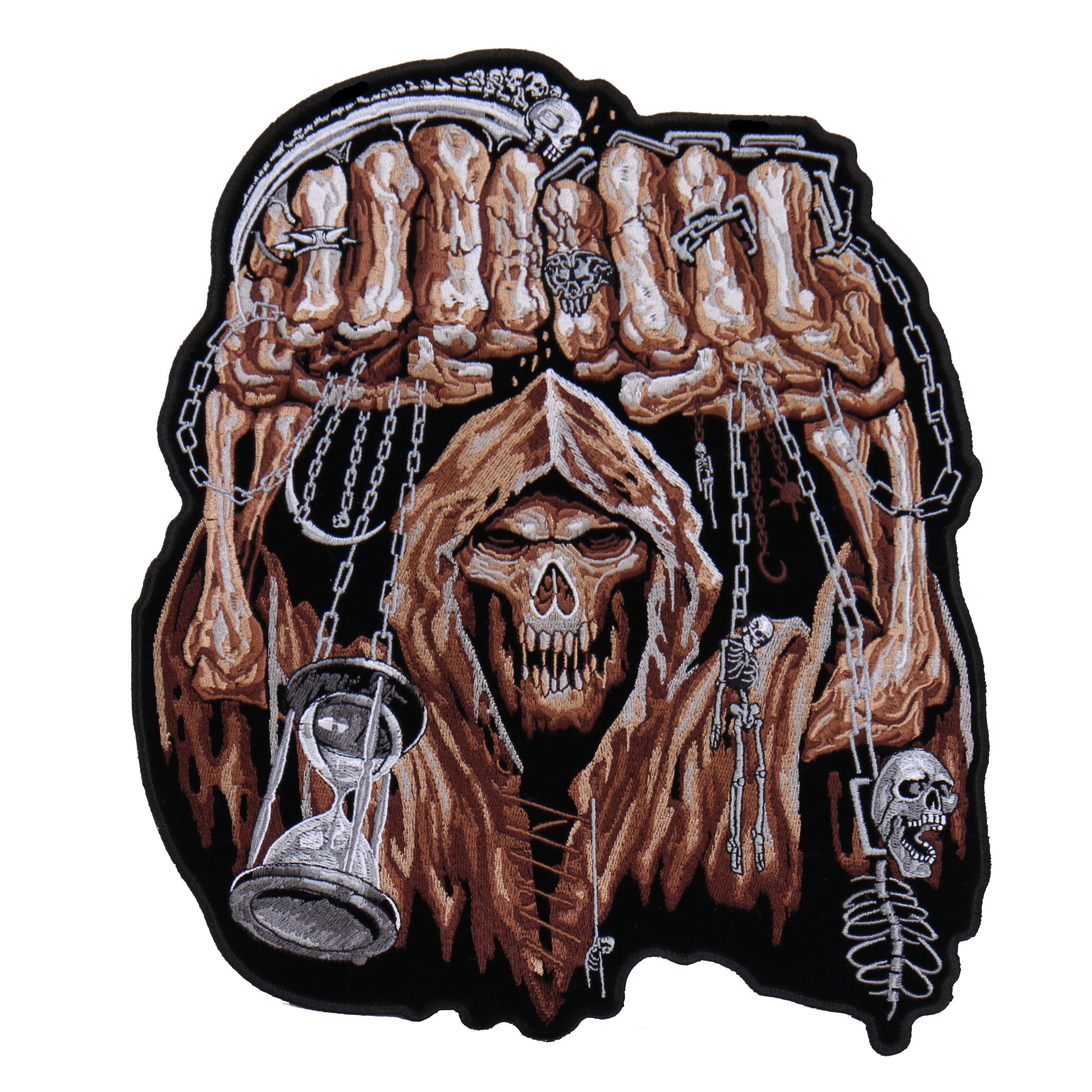 Hot Leathers PPA7549 Huge Fist Skull 10" x 12" Patch