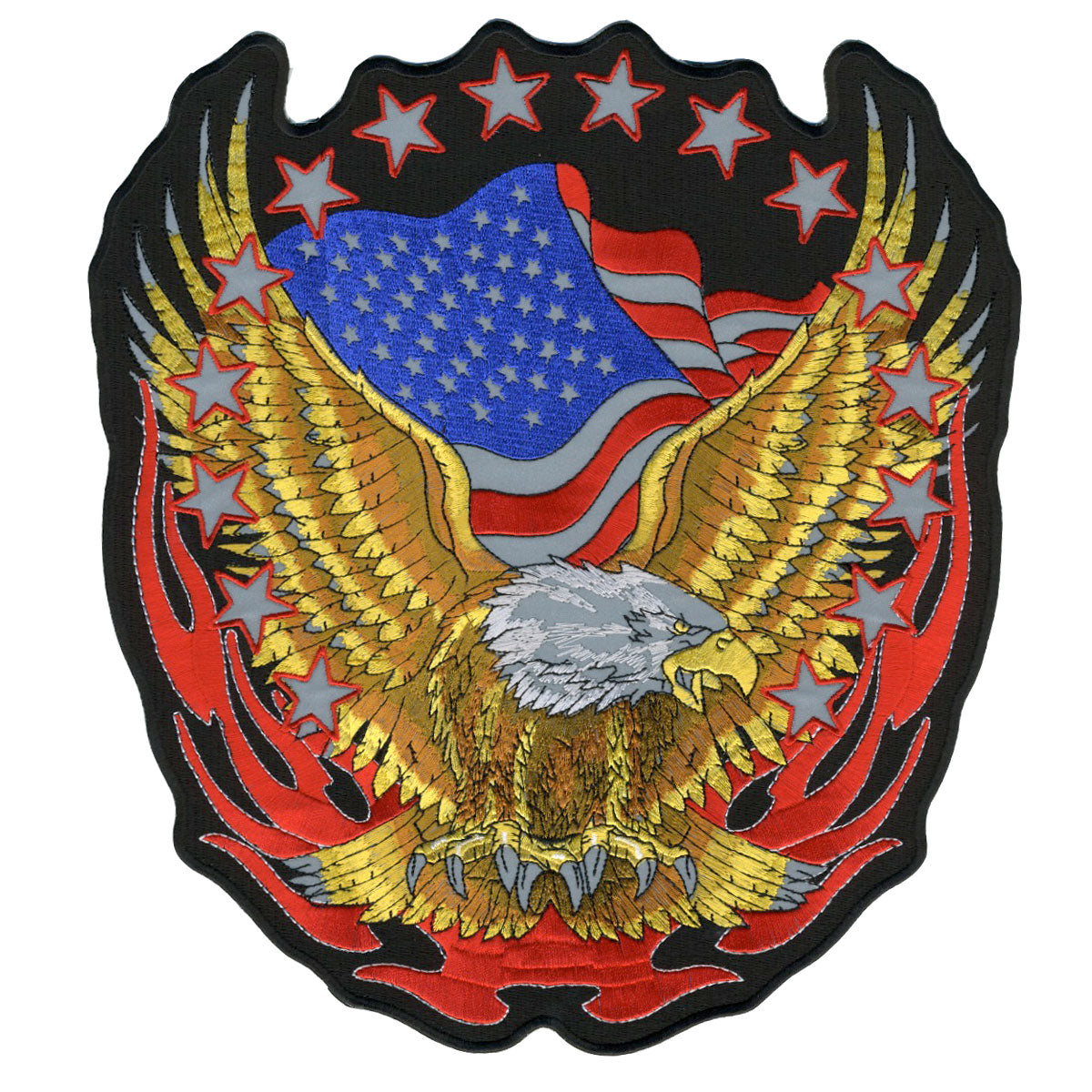 Hot Leathers Reflective Eagle 10" x 12" Patch