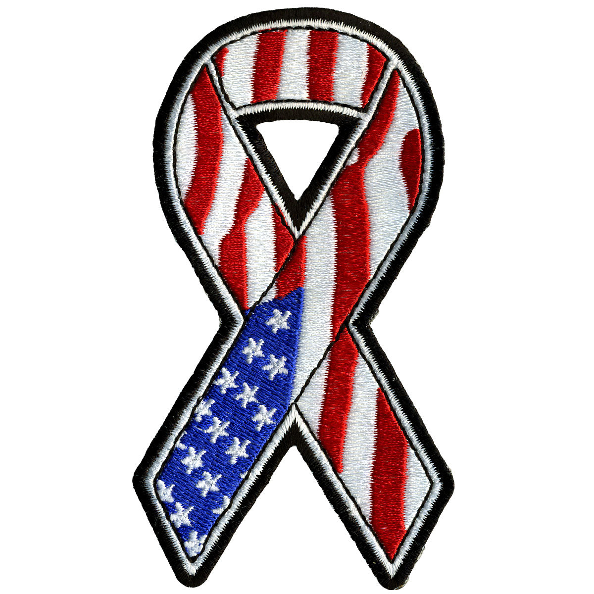 Hot Leathers American Flag Ribbon Embroidered Patch - 2" W x 4" H - Iron-On or Sew-On - PPG1005