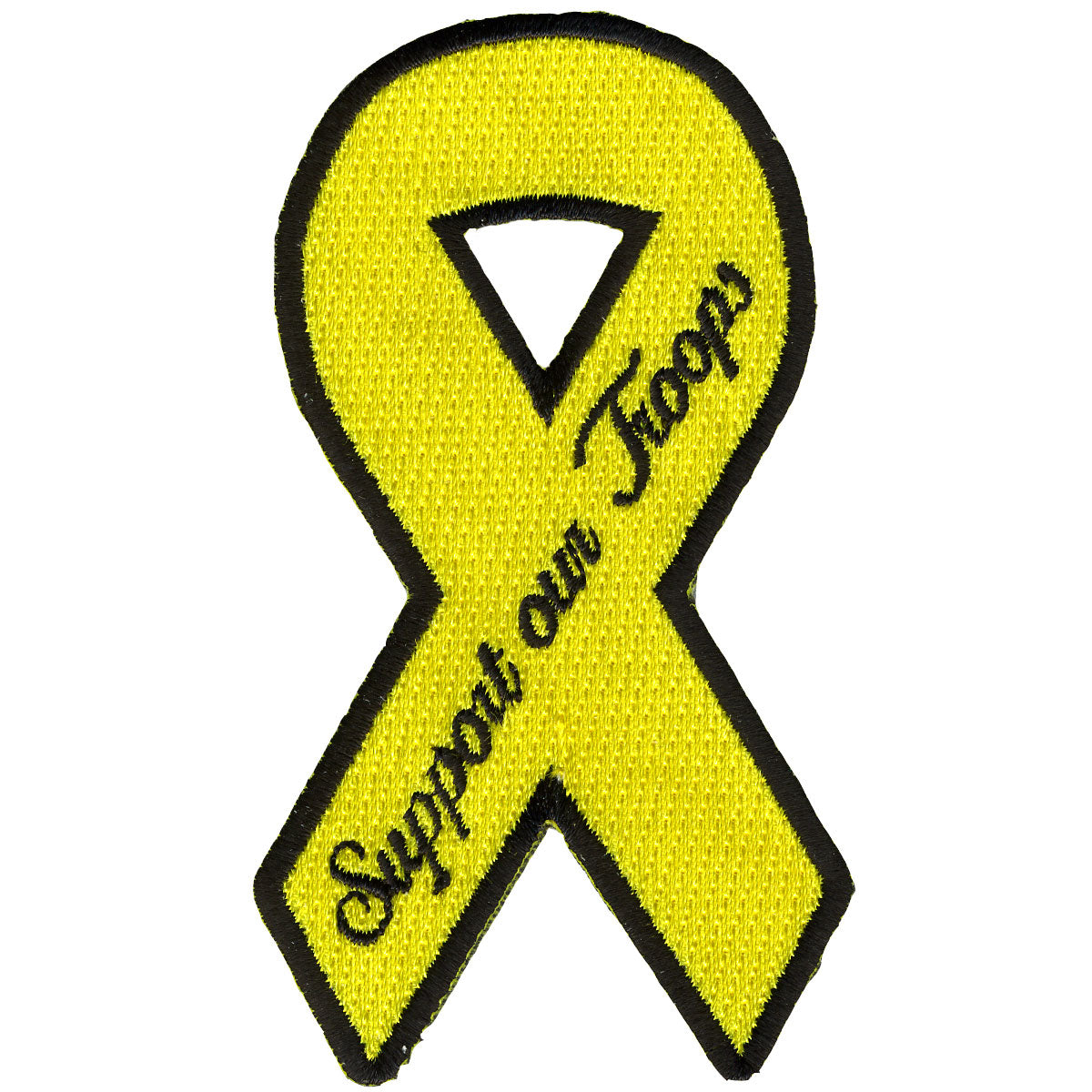 Hot Leathers Support Our Troops Ribbon Embroidered Patch - 2" W x 4" H - Iron-On or Sew-On - PPG1006