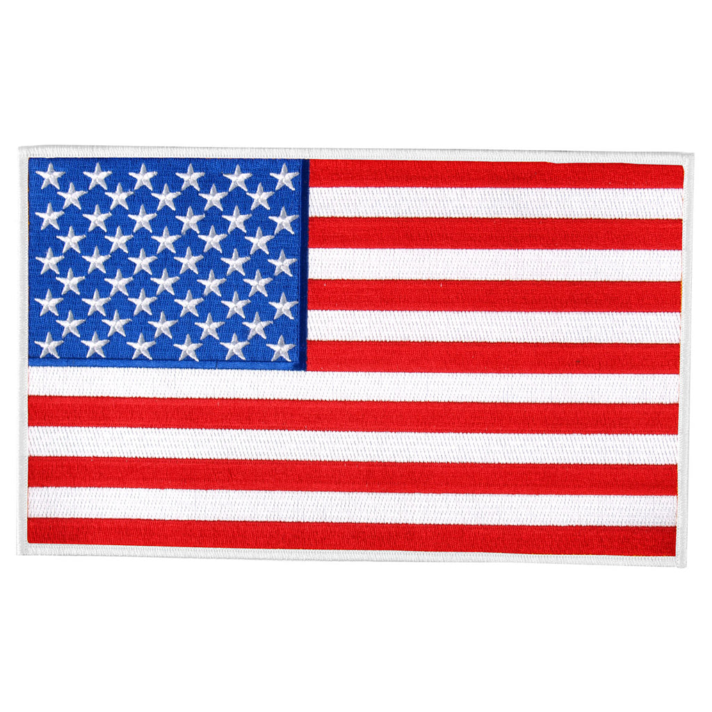 Hot Leathers American Flag Hook and Loop Embroidered Patch - 3" W x 2" H - Iron-On or Sew-On - PPV1026