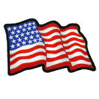 Hot Leathers Wavy Flag Hook and Loop Embroidered Patch - 4" W x 3" H - Iron-On or Sew-On - PPV1036