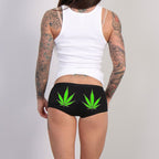Hot Leathers Pot Leaves Ladies Boy Shorts