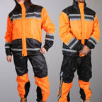 Hot Leathers RGU1004 Orange and Black Unisex Motorcycle style Waterproof Biker Rain Suit