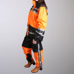 Hot Leathers RGU1004 Orange and Black Unisex Motorcycle style Waterproof Biker Rain Suit