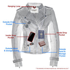 Milwaukee Leather SFL2840 Aqua Women's Asymmetrical Studded Sheepskin Leather Jacket - Milwaukee Leather Womens Leather Jackets
