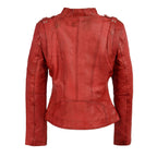 Milwaukee Leather SFL2845 Ladies Distressed Red Leather Moto Jacket with Asymmetrical Zipper - Milwaukee Leather Womens Leather Jackets