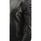 Milwaukee Leather SFL2865 Women's Black Scuba Style Fashion Casual Leather Jacket with Hoodie