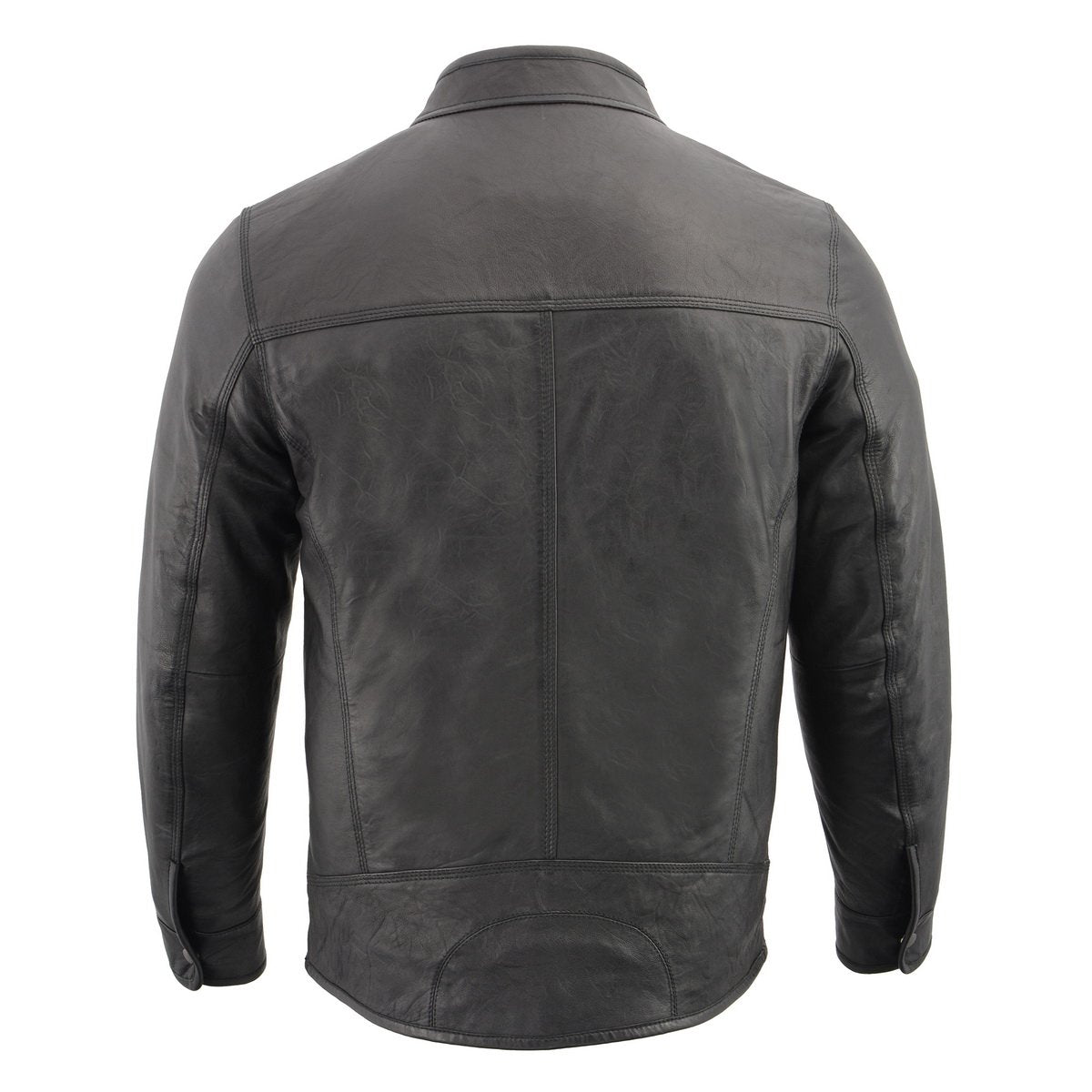 Milwaukee Leather SFM1866 Men's Classic Black Moto Leather Jacket with ...