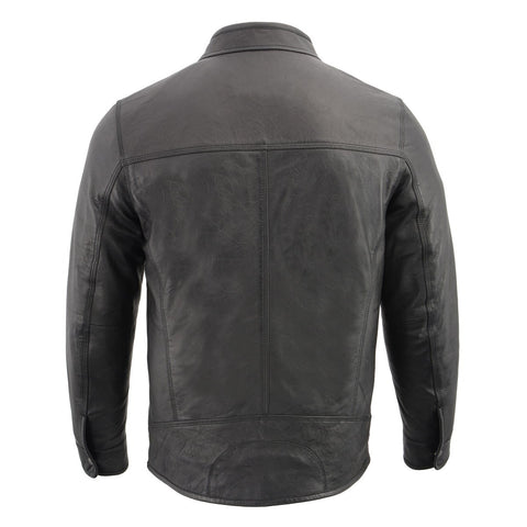 Milwaukee Leather SFM1866 Men's Classic Black Moto Leather Jacket with Zipper Front - Milwaukee Leather Mens Leather Jackets