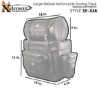 Milwaukee Leather SH538 Black Large PVC Deluxe Water Resistant Motorcycle Touring Sissy Bar Bag Pack