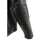 Milwaukee Leather SH1010 Men's 'Scooter' Black Vented Leather Jacket with Side Laces