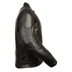 Milwaukee Leather SH1010 Men's Tall Sizes 'Scooter' Black Vented Leather Jacket with Side Laces - Milwaukee Leather Mens Leather Jackets