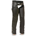 Milwaukee Leather SH1173 Women's Black Classic Hip Pocket Leather Chaps - Milwaukee Leather Womens Leather Chaps
