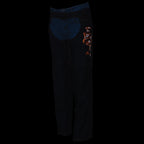 Milwaukee Leather SH1182 Women's Black with Orange Textile Motorcycle Riding Chaps with Tribal Embroidery