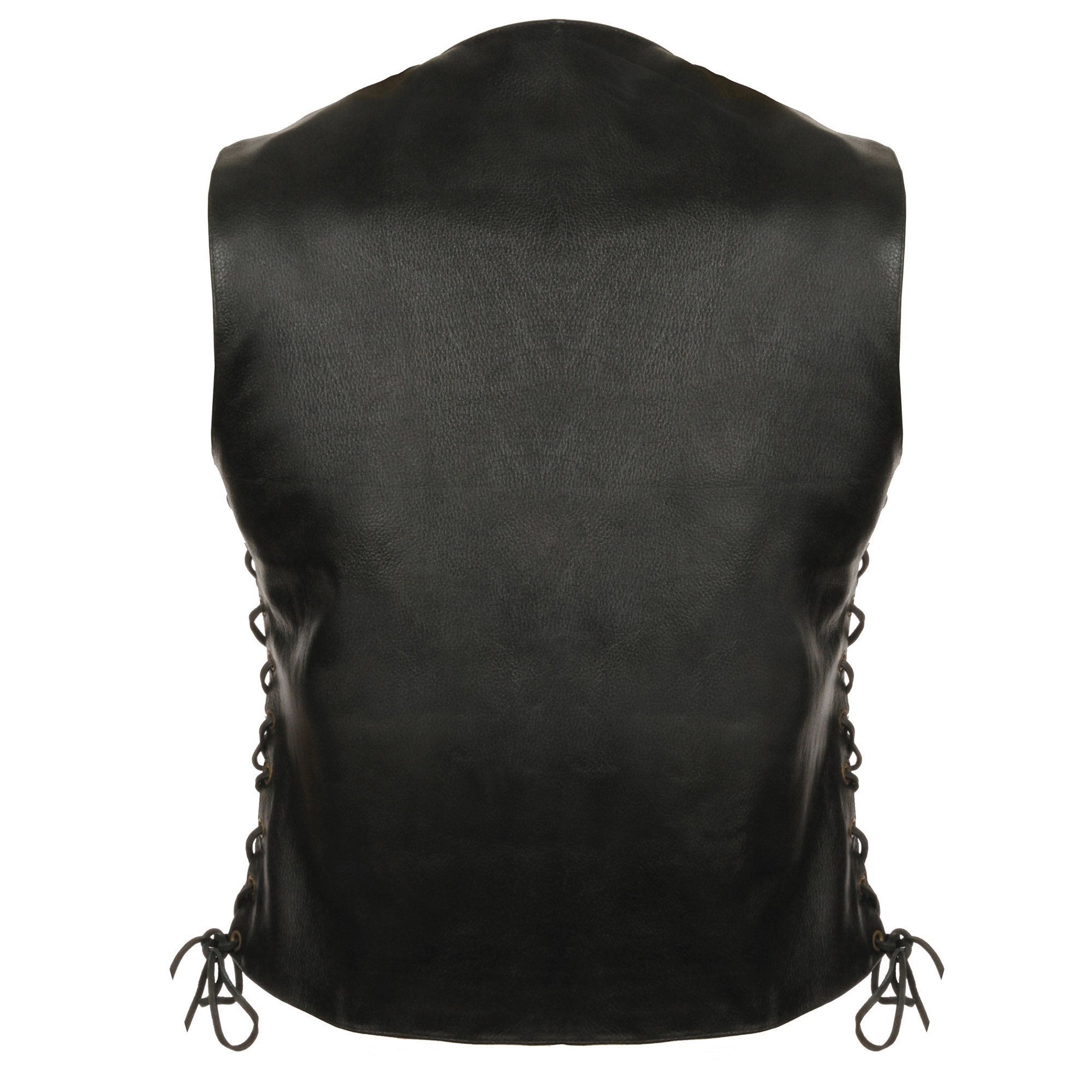 Milwaukee Leather SH1292 Ladies Black Side Laced Leather 6 Pocket Vest with Gun Pockets - Milwaukee Leather Womens Leather Vests