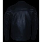 Milwaukee Leather SH1408 Men's Sporty Crossover Vented Black Motorcycle Leather Scooter Jacket
