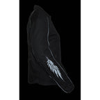 Milwaukee Performance SH1954 Women's Black Textile Jacket with Stud and Wings Detailing - Milwaukee Performance Womens Textile Jackets