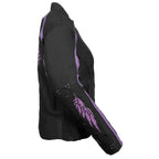 Milwaukee Performance SH1954 Women's Black and Purple Textile Jacket with Stud and Wings Detailing - Milwaukee Performance Womens Textile Jackets