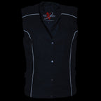 Milwaukee Leather SH1955 Ladies Black and Red Textile Vest with Wing Embroidery