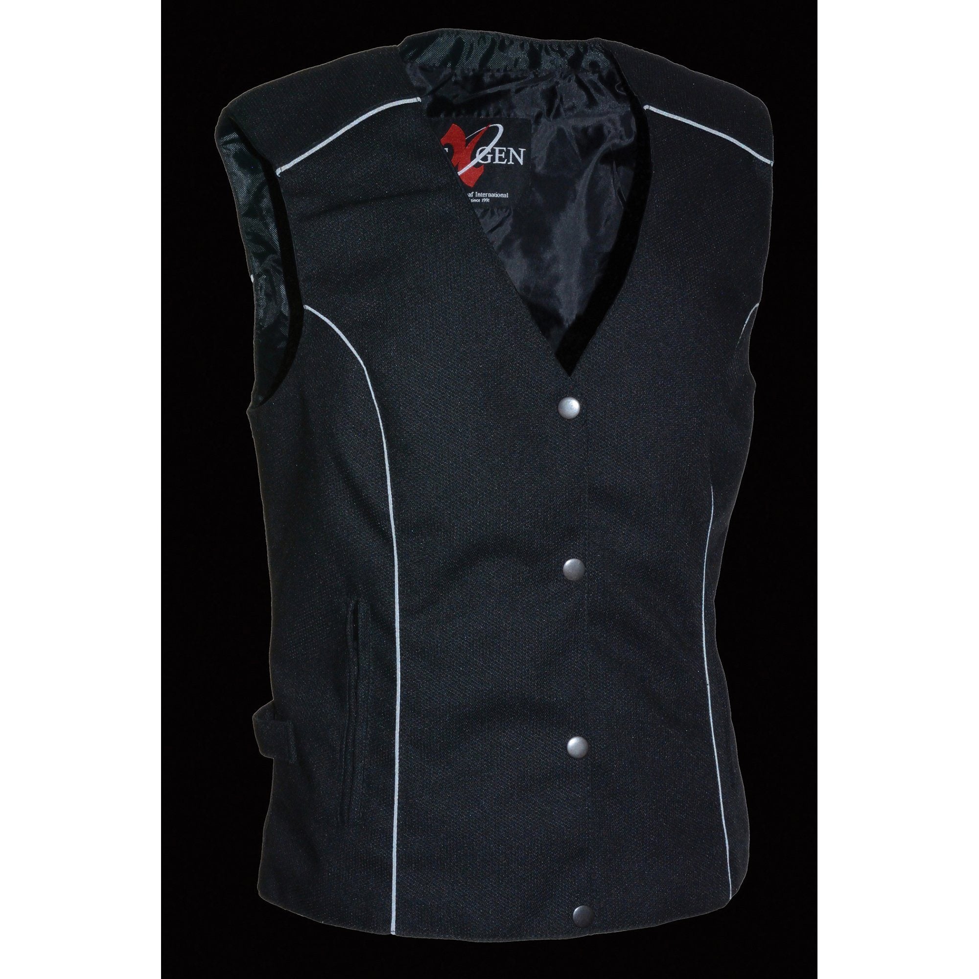 Milwaukee Performance SH1955 Ladies Black Textile Vest with Wing Embroidery - Milwaukee Performance Womens Textile Vests