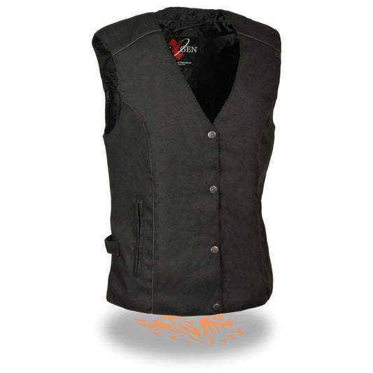 Milwaukee Performance SH1955 Ladies Black and Purple Textile Vest with Wing Embroidery - Milwaukee Performance Womens Textile Vests