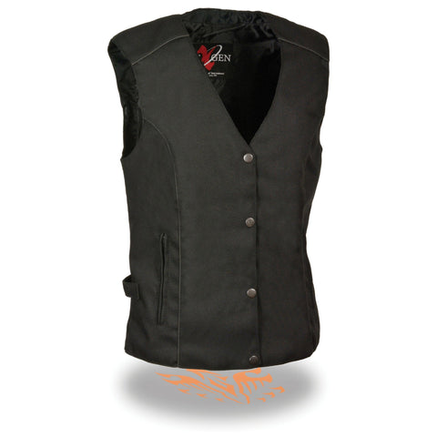 Milwaukee Performance SH1955 Ladies Black Textile Vest with Wing Embroidery - Milwaukee Performance Womens Textile Vests